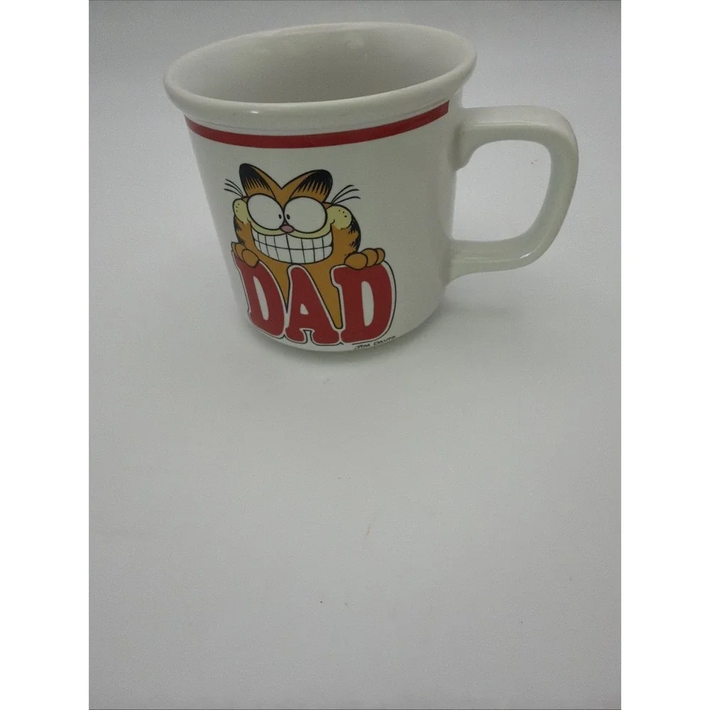 1978 VINTAGE JIM DAVIS GARFIELD DAD MUG COMIC STRIP NEWSPAPER CAT YELLOW TIGER